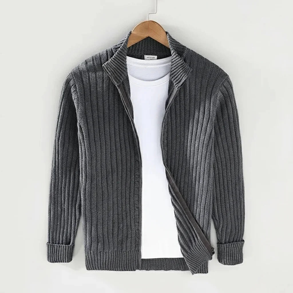 Thorne Knit Jacket (Ribbed Zip Cardigan)