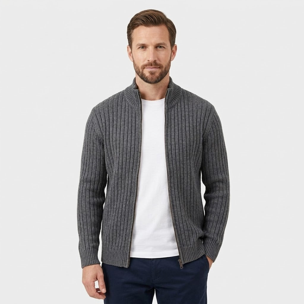 Thorne Knit Jacket (Ribbed Zip Cardigan)