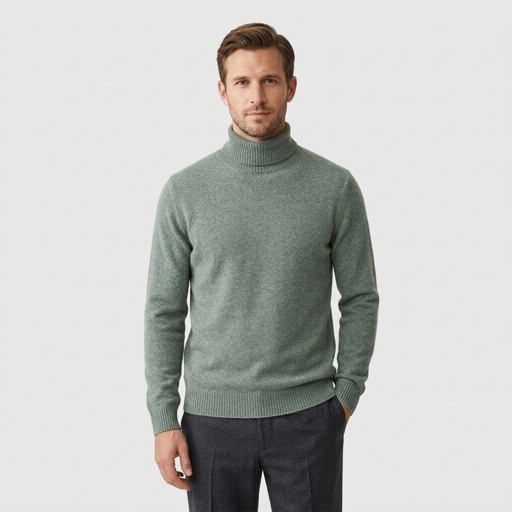 100% Merino Wool Turtleneck Sweater - Fayymont Co