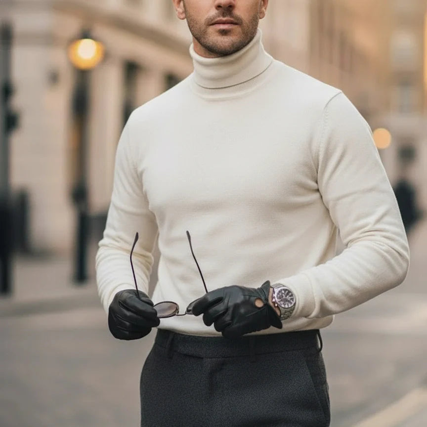 100% Merino Wool Turtleneck Sweater - Fayymont Co