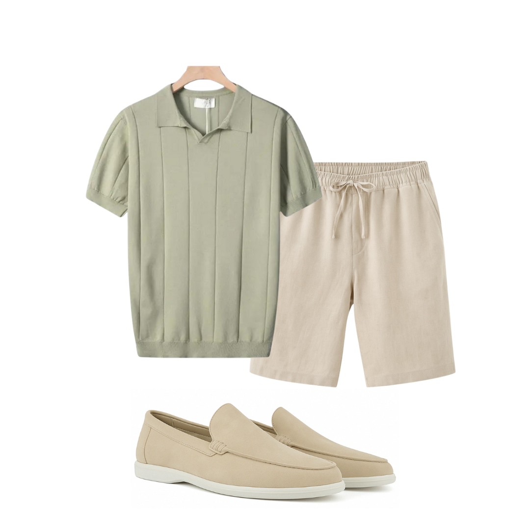 Capri Daybreak Ensemble – 3 Piece Linen & Suede Set