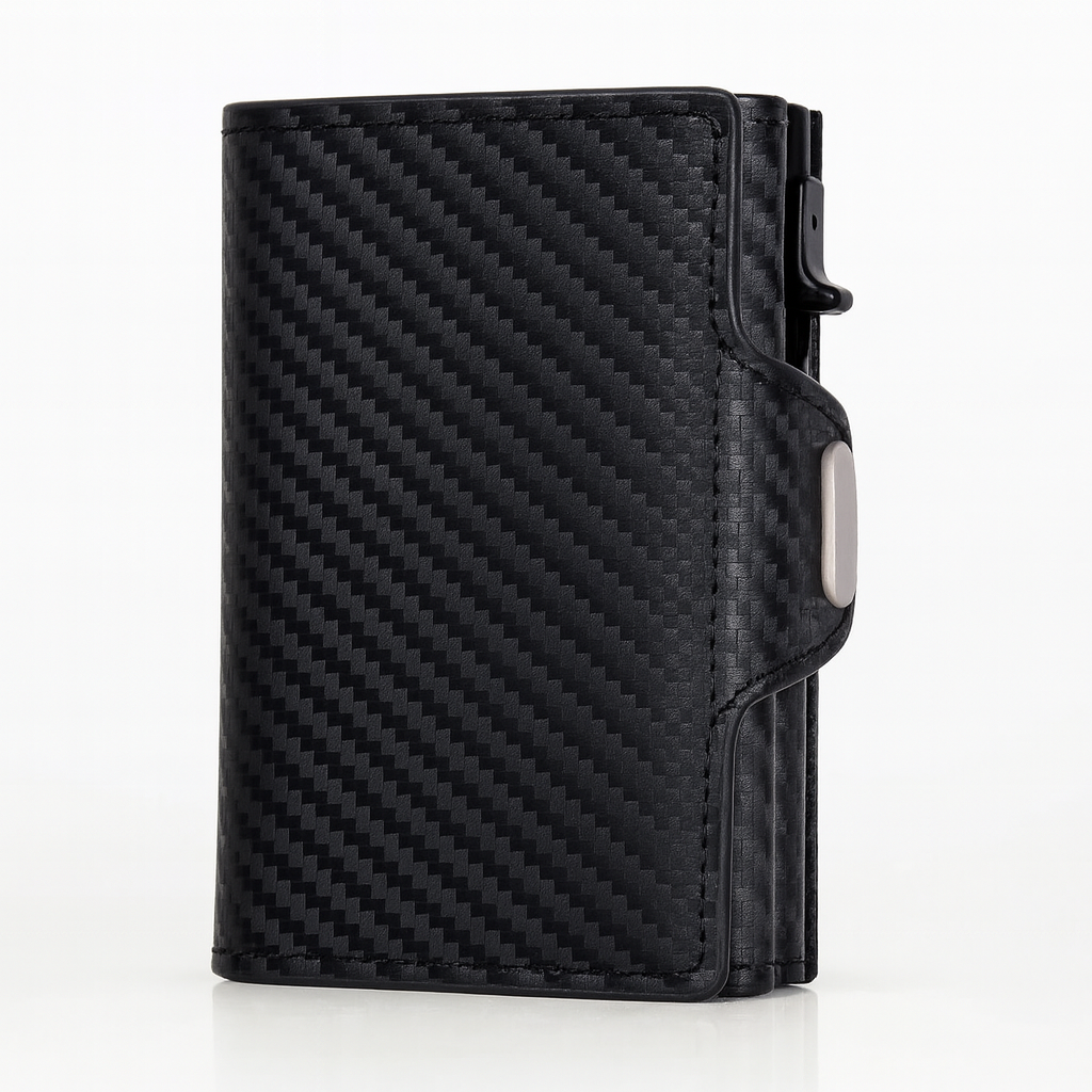 Pop-Up RFID Wallet in Genuine Leather – Sleek Protection, Effortless Access