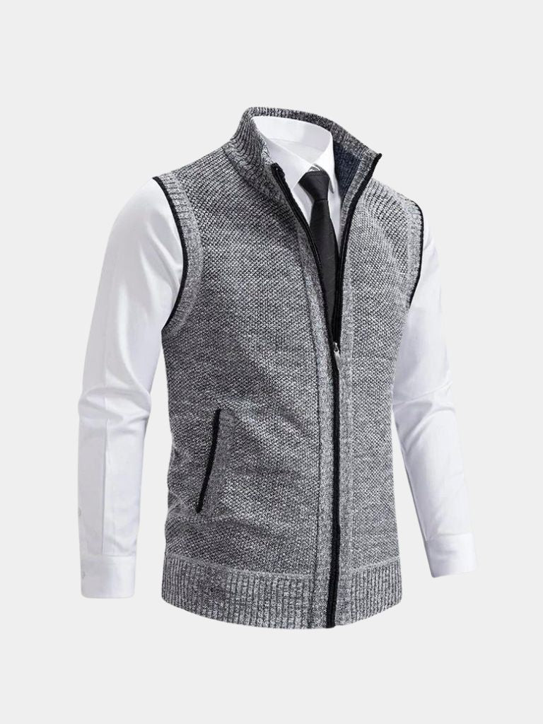 Elegant Full-Zip Sweater Vest - Fayymont