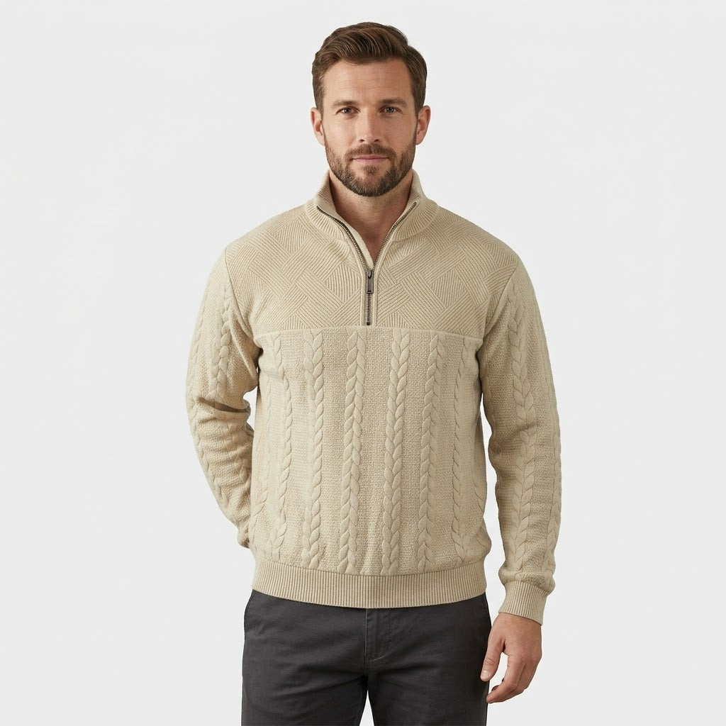 Essential Henley Quarter Zip Pullover - Fayymont Co