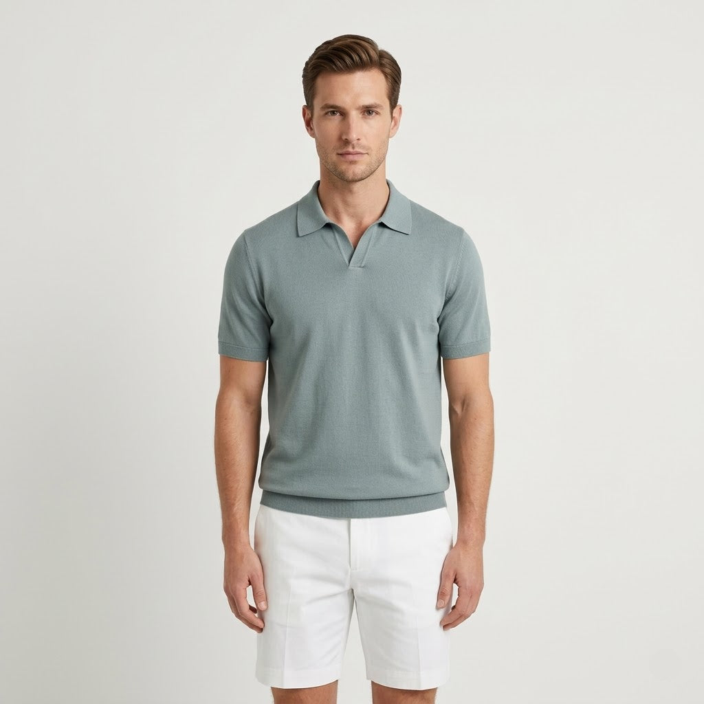 Old Money Grey Polo Shirt