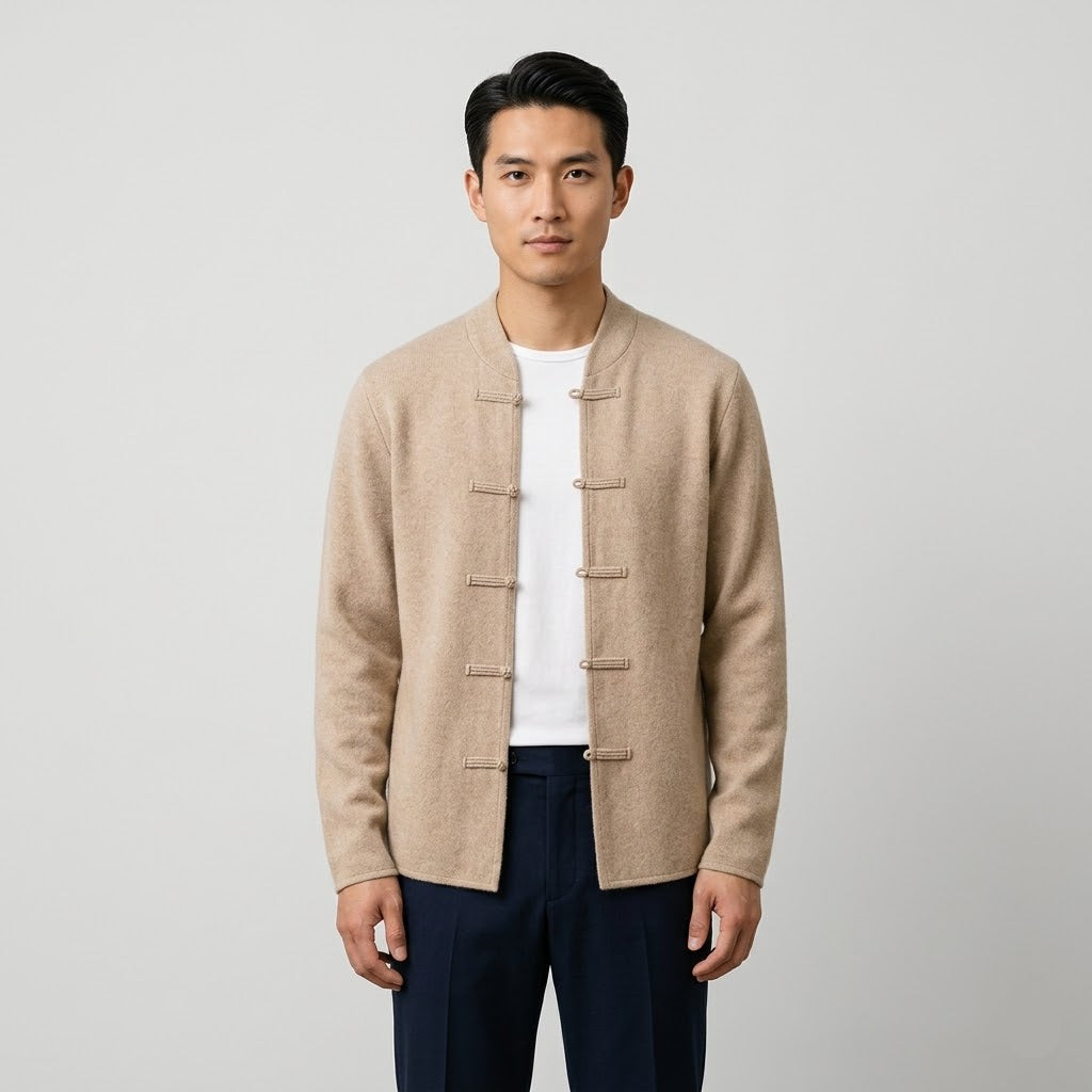 Cashmere Atelier Mandarin Collar Cardigan