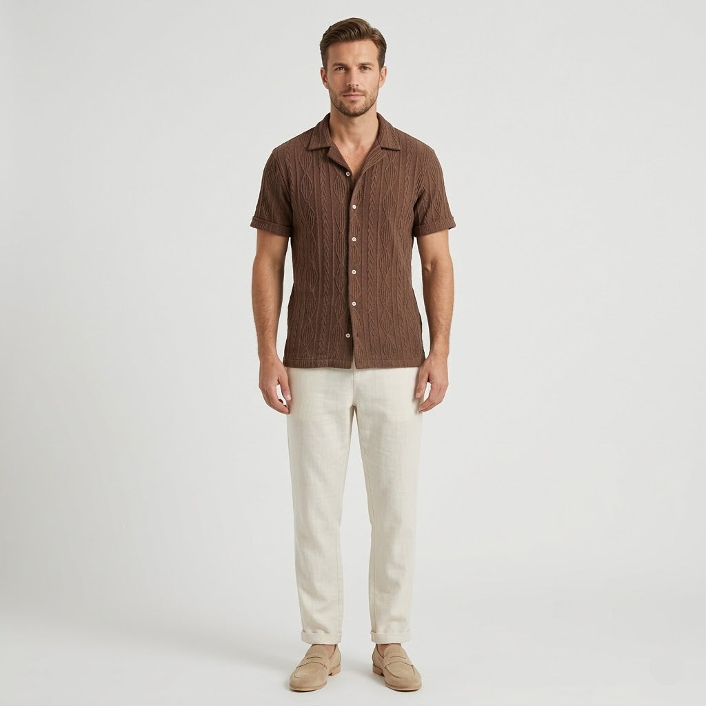 Cuban Shirt & Straight Leg Linen Pants