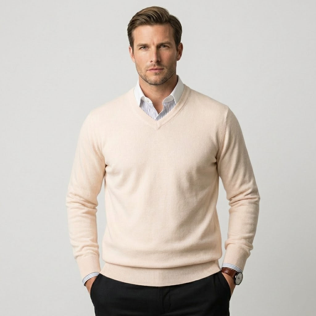 Men’s Cashmere V-Neck Sweater – Fayymont Co
